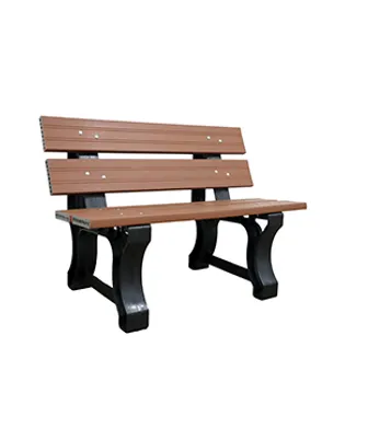 Banco Jardim 2 Lugares 100 Cm Com Encosto - Madeira Plástica