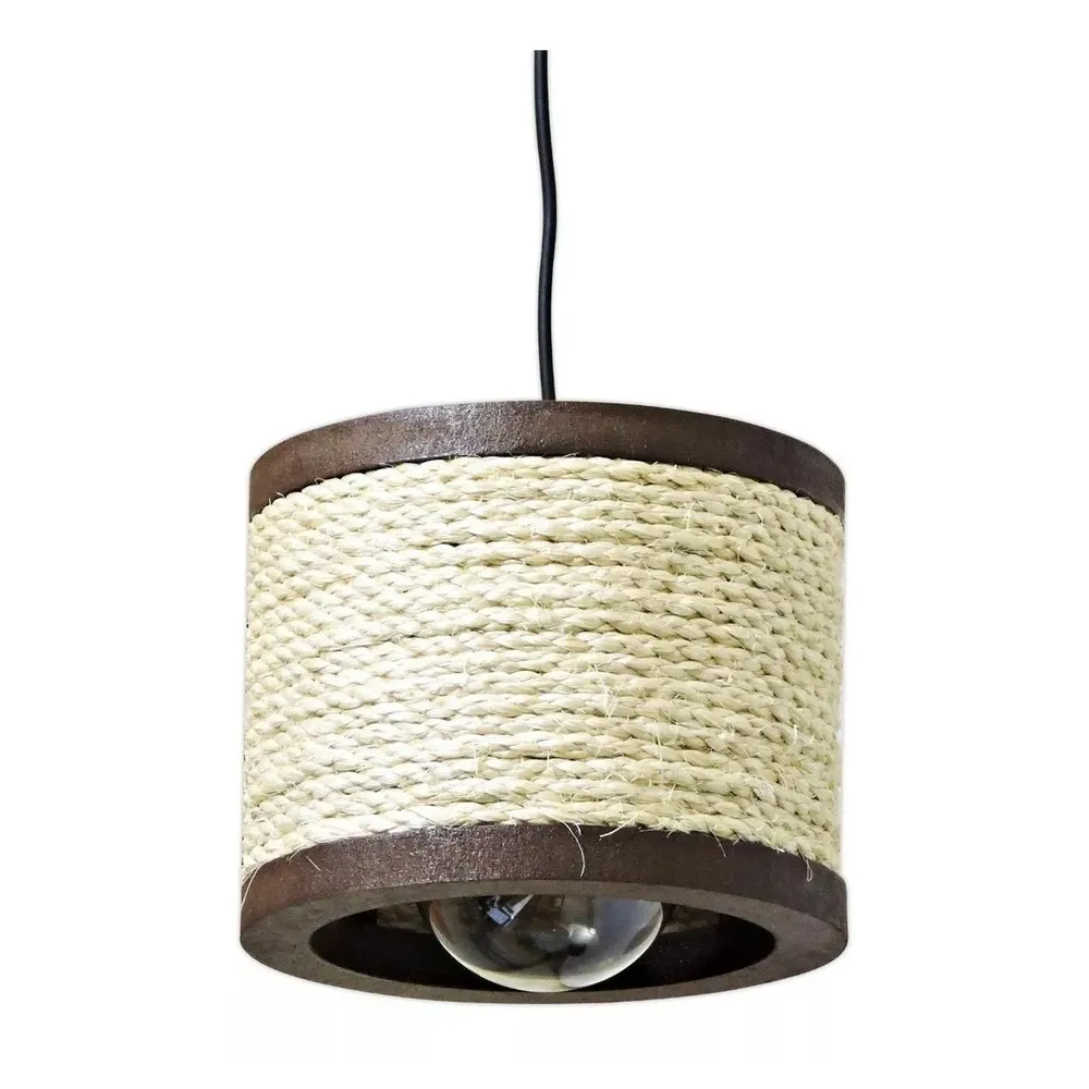 Lustre Luminária Pendente Corda Sisal Retro Rustica Liame