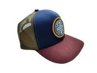 Ref: TH003 - Boné Texas Head Medalhão de São Bento - Cor Azul Marinho Aba Vinho - Foto 2