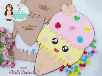  G1.405  Gabarito de Moldes em MDF  Sorvetinho das Cores By Maristela - Foto 4