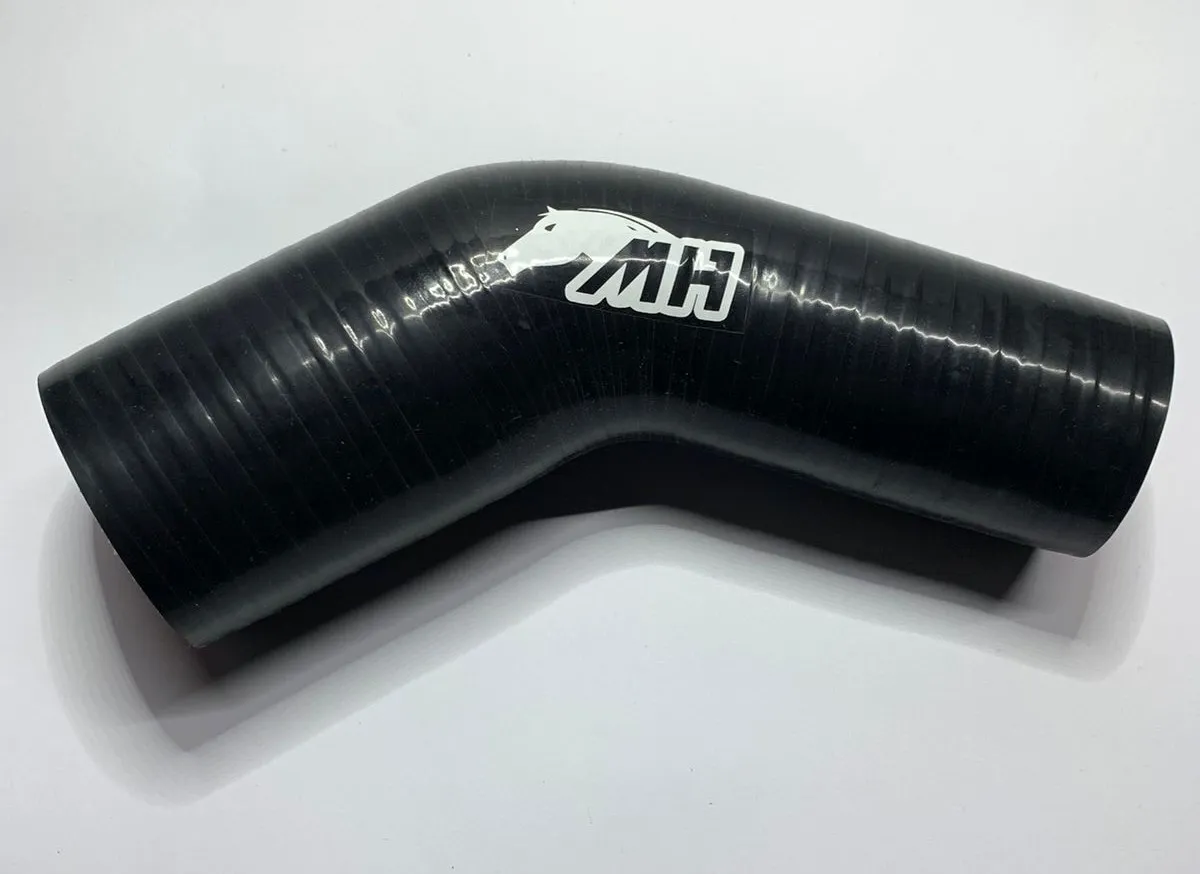 Mangote em Silicone Preto Redutor Curva 45° de 3