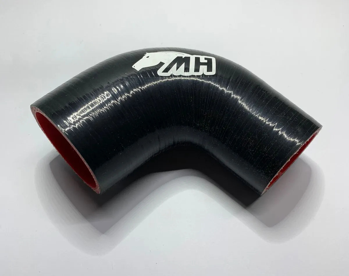 Mangote em Silicone Preto Redutor Curva 90° de 2-3/4