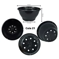 Kit: 100 Vasos Cuia 21 e 100 Alças - Preto - Foto 2