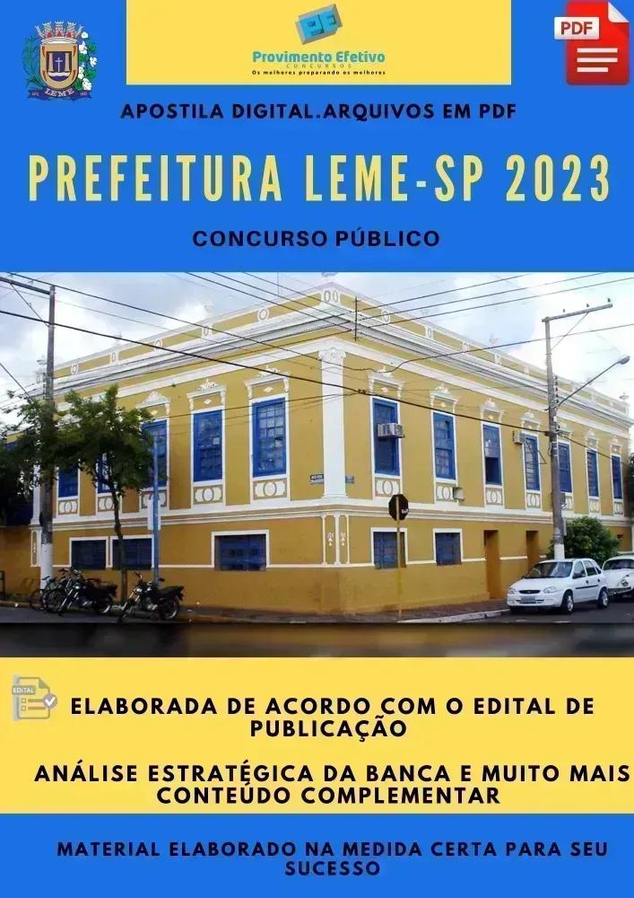 Apostila Pref Leme SP Médico Veterinário Prova 2023