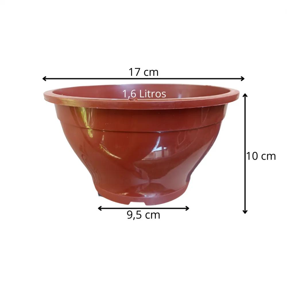Um vaso  Cuia 17 para suculentas - Marrom Imagem