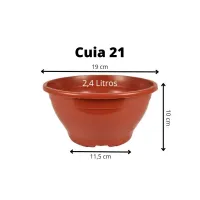 100 Vasos Cuia 21 para suculentas - Marrom