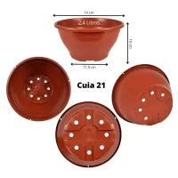100 Vasos Cuia 21 para suculentas - Marrom - Foto 2