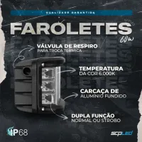 Par Farol Milha Led 36w C/Strobo/ sinaleira AZUL/VERMELHO - Foto 8