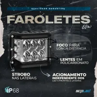 Par Farol Milha Led 36w C/Strobo/ sinaleira AZUL/VERMELHO - Foto 9