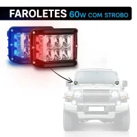 Par Farol Milha Led 36w C/Strobo/ sinaleira AZUL/VERMELHO - Foto 10