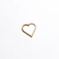 Argola CORAÇÃO em Titânio PVD GOLD 1.2mm com Pedra Cravejada  TIT20 - Foto 4