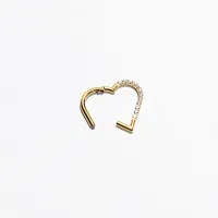 Argola Daith CORAÇÃO em Titânio PVD GOLD 1.2mm com Pedra Cravejada  TIT20 - Foto 3