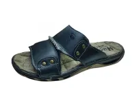 Ref: 734 - Chinelo em Couro Hurkus/Monge Preto - Foto 2