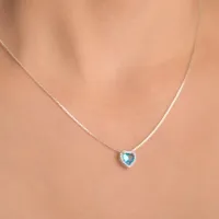 Conjunto de Prata 950 -  Coração Azul Tiffany - CJT302 - Foto 3