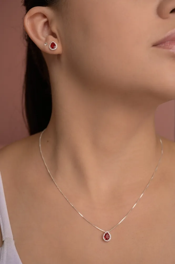 Conjunto de Prata 950 - vermelho - CJT303