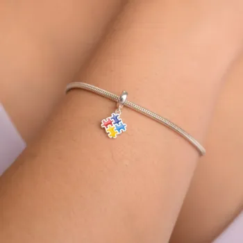 Berloque de Prata 950 -  símbolo autismo - 251786 - Foto 2