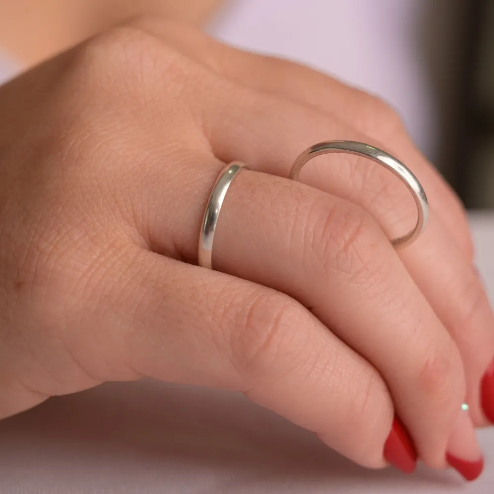 Par de alianças prata  950 - ALA200