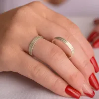 Par de alianças prata  950 - APE350 - Foto 2