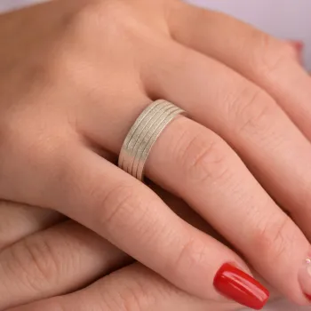 Par de alianças prata 950 diamantada - APE650