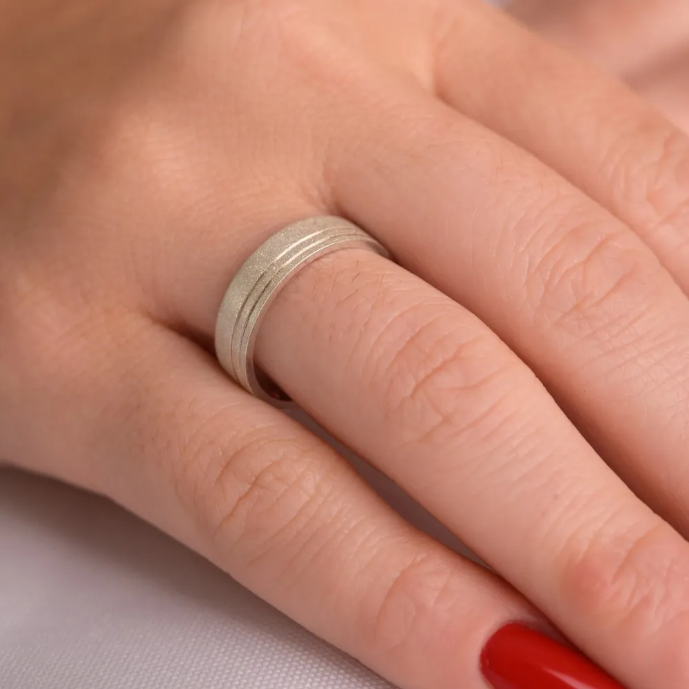 Par de alianças prata 950 - APE510 diamantada