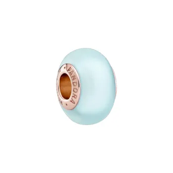 Berloque separador murano azul matte fosco – em Prata925