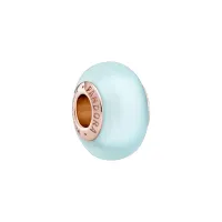 Berloque separador murano azul matte fosco – em Prata925