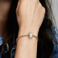 Berloque separador murano azul matte fosco – em Prata925 - Foto 4
