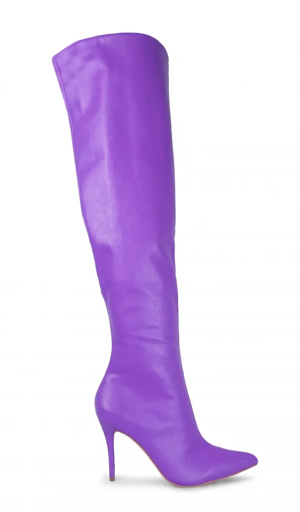 Bota Over the Knee Aisha Roxa com Numeração Especial Imagem