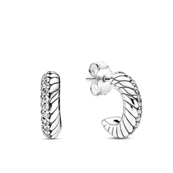 Brinco de argola pave brilhante – Inspiração Pandora