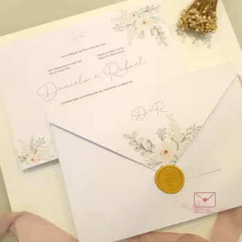 Convite especial com envelope bico