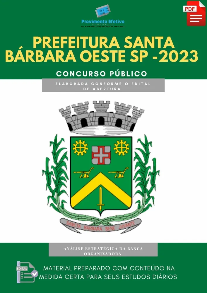 Apostila Santa Bárbara Oeste 2023 Nível Superior Imagem