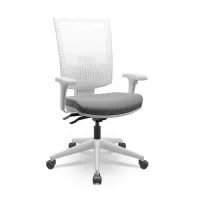  Cadeira Multiregulável NR17 Flash Cinza Encosto Regulável com Base Piramidal e Braços Reguláveis - Foto 5