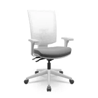  Cadeira Multiregulável NR17 Flash Cinza Encosto Regulável com Base Piramidal e Braços Reguláveis - Foto 6