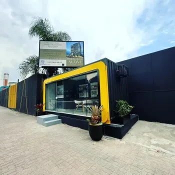 Container  plantão Stand de Vendas arredondado 