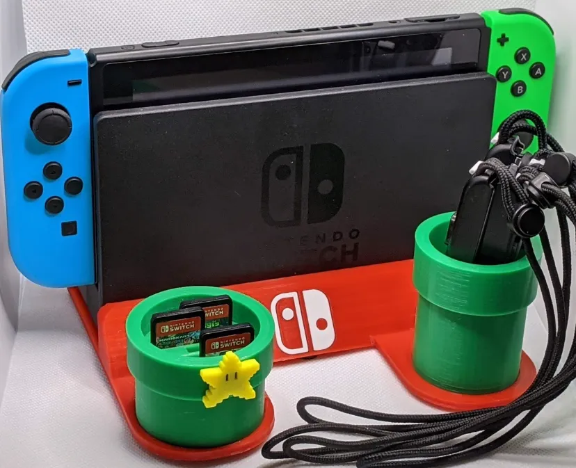 Suporte Para Nintendo Switch Dock Tema Super Mario Warp Pipe com Pezinhos de Borracha Imagem