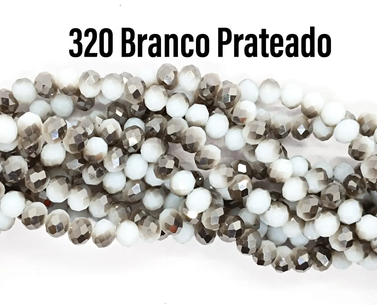 Fio de cristal Branco Prateado