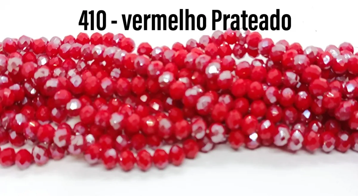 Fio de cristal Vermelho Prateado
