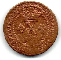 1820R - X Réis - Moeda Brasil Reino