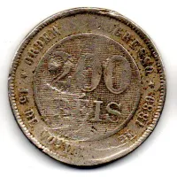 1900 - 200 Réis - Moeda Brasil - Rara - C/ Danos - Foto 2