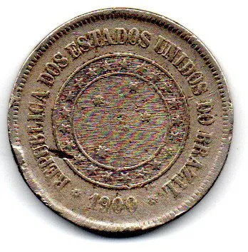 1900 - 100 Réis - Moeda Brasil - Rara - C/ pequena mossa Imagem