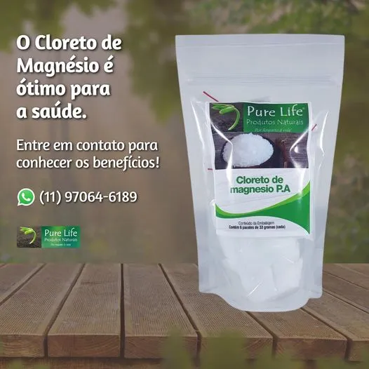 PROMOÇÃO DIA DAS MÃES - Cloreto de Magnésio P. A . - Pacote com 6 saches de 33g cada