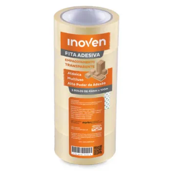 Fita Adesiva Transparente 45mm x 100m – Kit com 5 Rolos | Embalagem e Logística - Foto 2