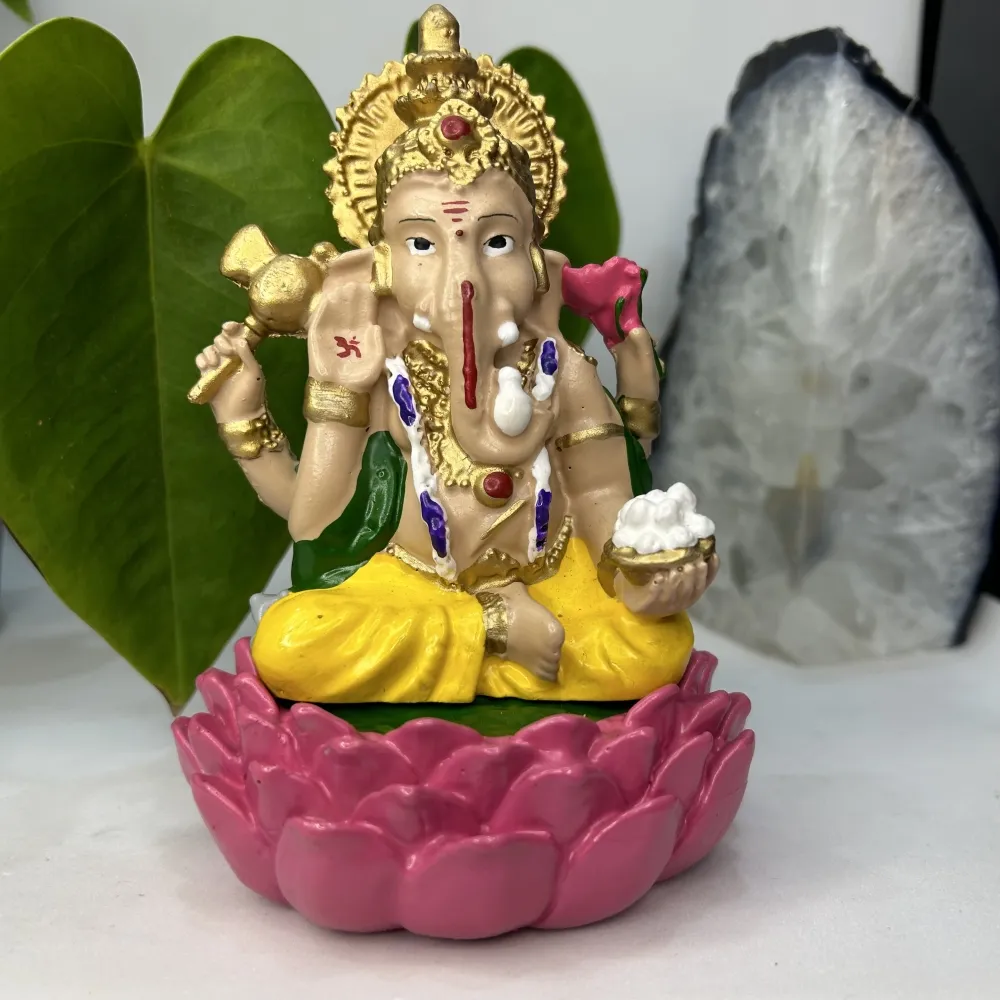 Ganesha Resina Colorido Média 15cm