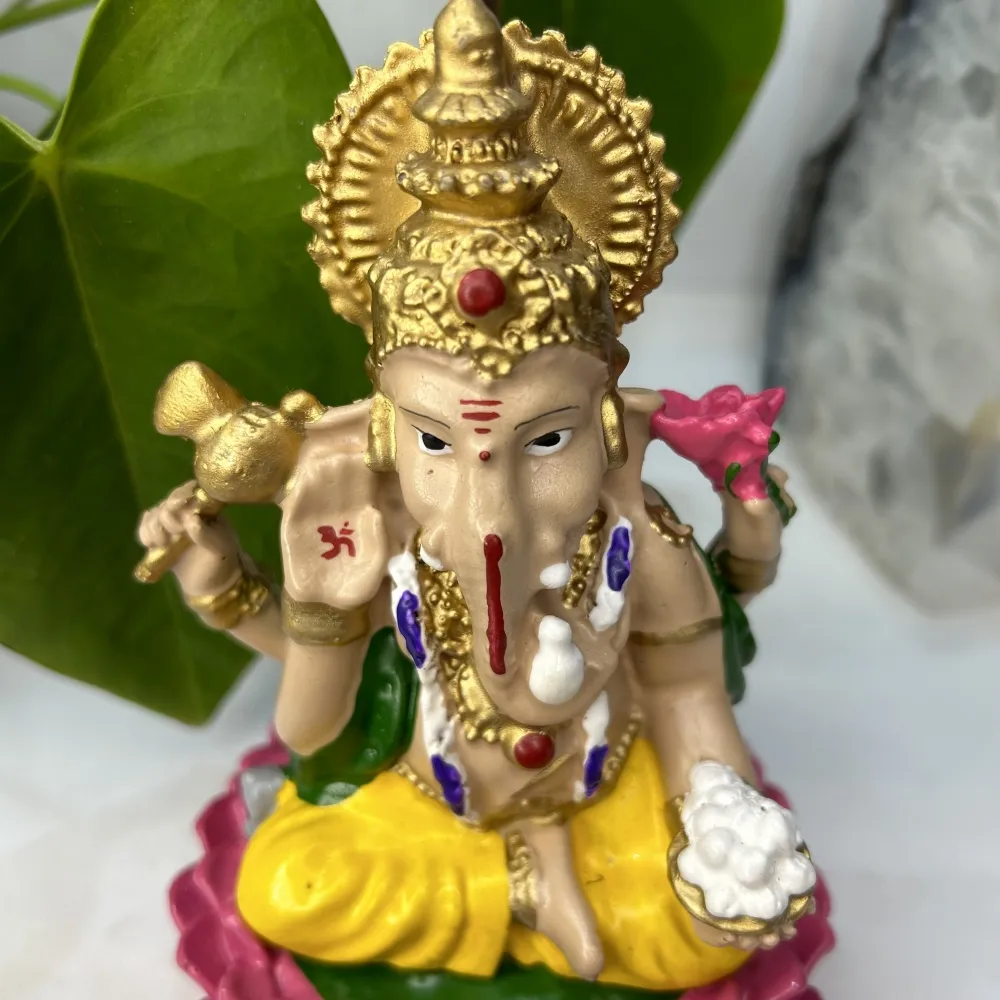 Ganesha Resina Colorido Média 15cm - Foto 2