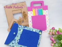 G1.406  Gabarito de Moldes em MDF  Capa Removível para Caderno de desenho pequeno