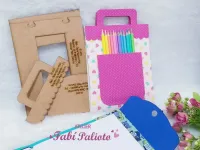 G1.406  Gabarito de Moldes em MDF  Capa Removível para Caderno de desenho pequeno - Foto 3