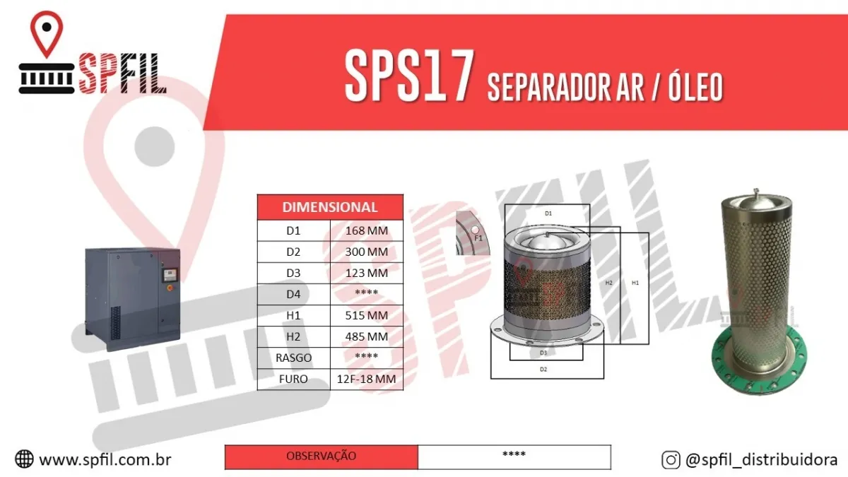 Separador Ar / Óleo  SPS17