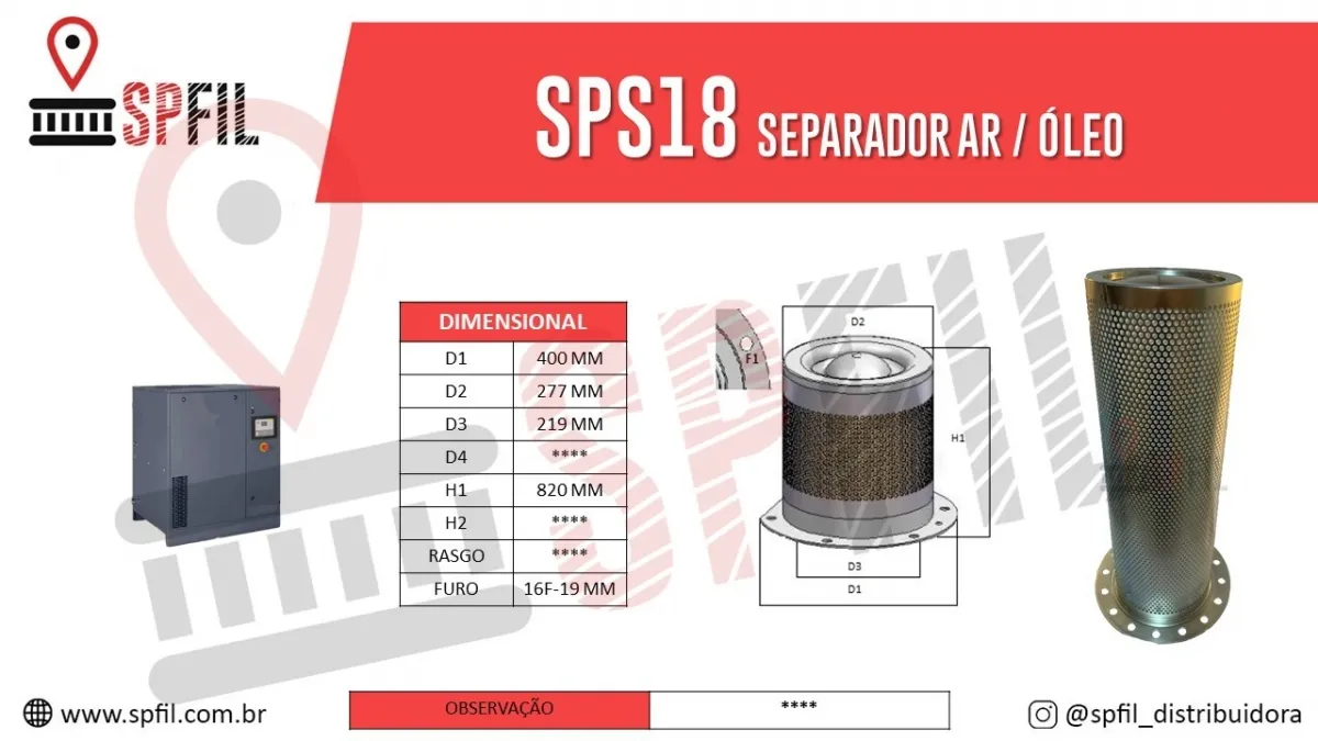 Separador Ar / Óleo  SPS18