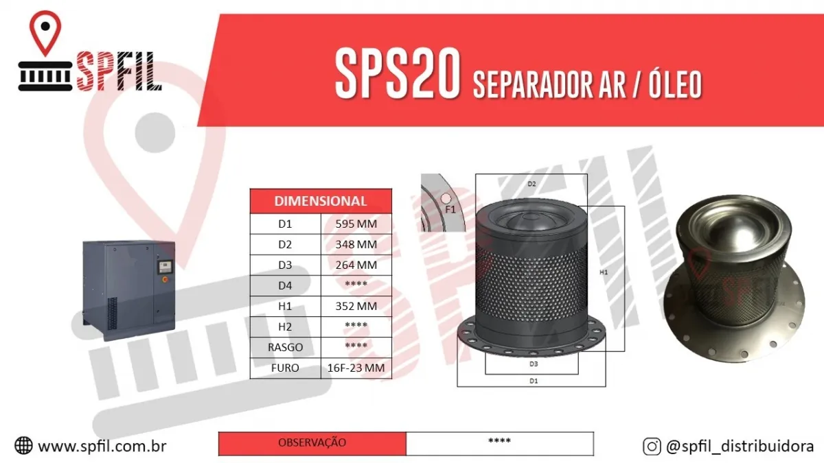Separador Ar / Óleo  SPS20