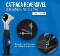 Catraca Reversível Duplamente Articulável -1/4 2752-45G KING TONY - Foto 3